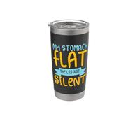 My Stomach is Flat The L is just Silent Vaso térmico de acero inoxidable de doble pared
