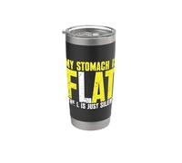 My Stomach is Flat The L is just Silent Vaso térmico de acero inoxidable de doble pared