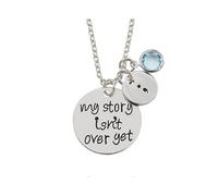 My Story Isn't Over Yet Necklace Semicolon Jewelry Personalized Jewelry Birthday Graduation Gift (silver)