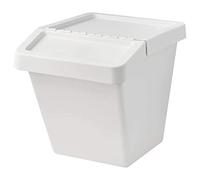 My Stylo Collection Cubo de basura con tapa blanco, 60 L, tamaño montado: ancho: 41 cm, profundidad: 55 cm, altura: 45 cm, capacidad: 60 L