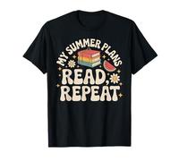 My Summer Plans Read, Repeat Book Lover Teacher Summer Camiseta