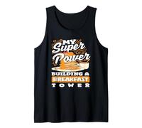 My Super Power Pancakes Construyendo Una Torre de Desayuno Camiseta sin Mangas