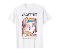 My Sweet BTC Bitcoin Dreams (Divertido gráfico de Unicornios) Camiseta