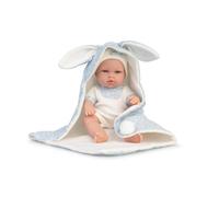 MY SWEET LOVE - Real Baby Girl con Manta Azul, muñeca bebé recién Nacida de 33 cm y Cuerpo Duro, Ropa de Punto y Accesorios como Manta con Orejas, Fabricado en España, 2 años, Famosa (MYW05000)