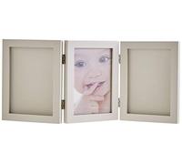 My Sweet Memories ES Photo Frame + 2 Baby Print - Marco triple para foto y 2 huellas de bebé, color gris
