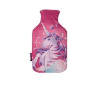 My sweety pop - Bolsa de agua caliente con funda de peluche para niños unicornio - Goma natural - 33 cm - 1,5 l - Idea de regalo
