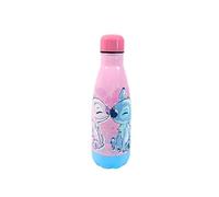 My sweety pop - Botella de acero inoxidable, para niños, adultos, para adolescentes, 22,5 cm, 500 ml, hidratación, idea de regalo, Stitch y Ángel, color rosa y azul