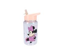 My sweety pop Botella de agua de plástico para niños, guardería, escuela, vacaciones, comida, 12 cm, 450 ml, hidratación, idea de regalo (Minnie Mouse, naranja/transparente)