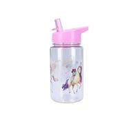 My sweety pop - Botella de plástico para niños, guardería infantil, escuela de vacaciones, comida de 12 cm, 450 ml, hidratación, idea de regalo (Unicorn Academy, púrpura, transparente)