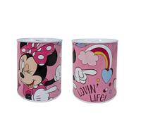 My sweety pop - Hucha de metal Minnie Mouse rosa - Escuela - Almacenamiento de piezas - 12 cm - Idea de regalo