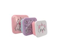 My sweety pop - Juego de 3 cajas de aperitivos Les Aristochats - Almuerzo apilables 11,5 cm - Niño - Guardería, guardería, guardería, escuela, vacaciones - Rosa/Púrpura/Blanco