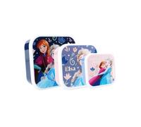 My sweety pop - Juego de 3 cajas de merienda - Caja para aperitivos - Fiambrera - Para niños - Guardería - Preescolar - Escuela - Vacaciones - Comida - 11,5 cm (La Reina de las Nieves - Rosa/Azul)
