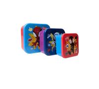 My sweety pop - Juego de 3 fiambreras Spidey - Fiambreras apilables de 11,5 cm - Para niños - guardería, guardería, escuela, vacaciones - rojo/azul/morado