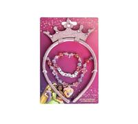 My sweety pop | Juego de 3 piezas accesorios de princesa Disney | Corona diadema rosa collar y pulsera | Disfraz infantil de 3 a 5 años | Idea de regalo de cumpleaños para niña y fiesta de disfraces