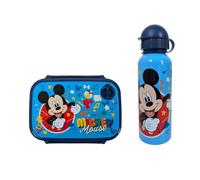 My sweety pop - Juego de comida - Caja de merienda + botella - almuerzo - Hidratación - para niños - Guardería - Kindergarten - Escuela - Vacaciones - Comida - Idea de regalo ( Mickey Mouse - Azul)