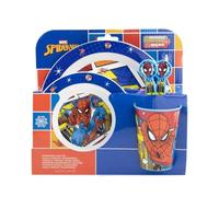 My sweety pop - Juego de vajilla para niños, juego de 5 piezas, plato, cuenco de cristal, tenedor - cuchara (Spiderman)