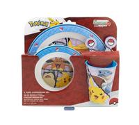 My sweety pop - Juego de vajilla para niños, juego de 5 piezas, plato, cuenco de cristal, tenedor, cuchara de Pokémon