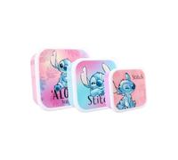 My sweety pop - lote de 3 cajas de almuerzo - Caja de almuerzo - Lunch Box - Para niños - Guardería - Guardería - Escuela - Vacaciones - Comida - 11,5 cm (Stitch - Rosa/Violeta/Azul)