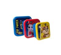 My sweety pop - Pack de 3 fiambreras Patrulla Canina - Loncheras apilables 11,5 cm - Niño - Guardería, infantil, escuela, vacaciones - Azul/Rojo/Amarillo