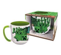 My sweety pop - Taza infantil de cerámica de 400 ml | Taza de héroe | Idea de regalo original con caja incluida, para desayuno y merienda | Compatible con lavavajillas (Minecraft - Blanco/Verde)