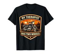 My Therapist Has Two Wheels Clasic Motocicleta Motero Divertido Camiseta