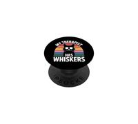 My Therapist Has Whiskers PopSockets PopGrip Adhesivo