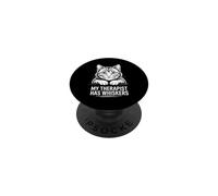 My Therapist Has Whiskers PopSockets PopGrip Adhesivo