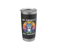 My Therapist Has Whiskers Vaso térmico de acero inoxidable de doble pared