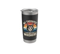 My Therapist Has Whiskers Vaso térmico de acero inoxidable de doble pared