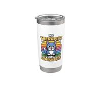 My Therapist Has Whiskers Vaso térmico de acero inoxidable de doble pared