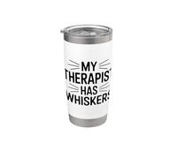 My Therapist Has Whiskers Vaso térmico de acero inoxidable de doble pared