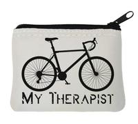 My Therapist Is My Bicycle - Monedero de neopreno (10 x 11 cm), color blanco, White, Talla única