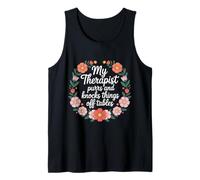 My Therapist Purrs and Knocks Things Off Tables |- Camiseta sin Mangas