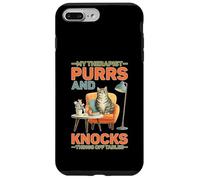 My Therapist Purrs and Knocks Things Off Tables Carcasa para iPhone 7 Plus/8 Plus