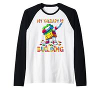 My Therapy Is Building Funny Master Builder Dabbing Camiseta Manga Raglan