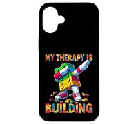 My Therapy Is Building Funny Master Builder Dabbing Carcasa para iPhone 16 Plus