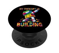 My Therapy Is Building Funny Master Builder Dabbing PopSockets PopGrip Adhesivo