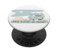 My Time Is Now - Diseño Retro de Aventura de Camping PopSockets PopGrip Adhesivo