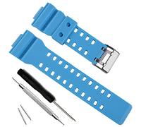My Time OliBoPo - Correa de repuesto para reloj Casio G-Shock GD120/GA-100/GA-110/GA-100C de resina natural, Azul claro, 22 millimeters, Minimalista