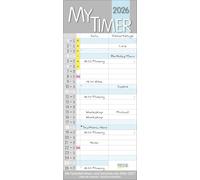 My Timer 2026: Familienkalender mit 2 breiten Spalten. Hochwertiger Familienplaner mit Ferienterminen und Vorschau bis März 2027.