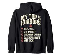 My Top 5 Horrors Adulting Horror Meme Funny Work Humor Sudadera con Capucha