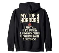 My Top 5 Horrors Adulting Horror Meme Funny Work Humor Sudadera con Capucha