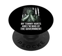 My Tummy Hurts and I'm at the Government Protest Resist Flag PopSockets PopGrip Adhesivo