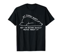 My Tummy Hurts Bear Graphic Funny Retro para niñas y Mujeres Camiseta