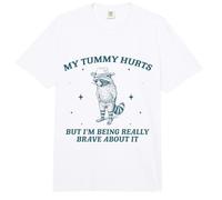 My Tummy Hurts But Im Being Brave About It Vaquero Mapache Comfort Colors Adult Heavyweight T-Shirt