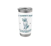 My Tummy Hurts But Im Being Brave About It Vaquero Mapache Vaso térmico de acero inoxidable de doble pared