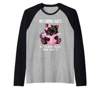 My Tummy Hurts But Im Being Really Brave About It Funny Cat Camiseta Manga Raglan