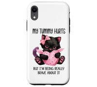 My Tummy Hurts But I'm Being Really Brave About It Funny Cat Carcasa para iPhone XR