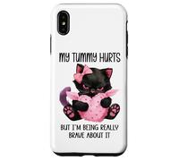 My Tummy Hurts But I'm Being Really Brave About It Funny Cat Carcasa para iPhone XS Max