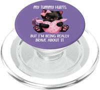 My Tummy Hurts But Im Being Really Brave About It Funny Cat PopSockets PopGrip para MagSafe